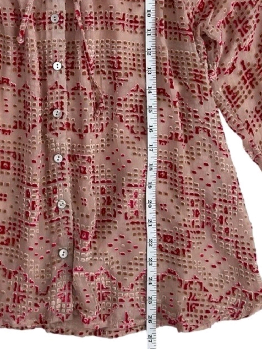 SUNDANCE Boho Silk-Blend Burnout Blouse - LG - NWOT - Picture 13 of 16